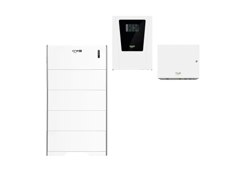 Das smarte Hauskraftwerk E3/DC one in Weiß vor neutralem Hintergrund.